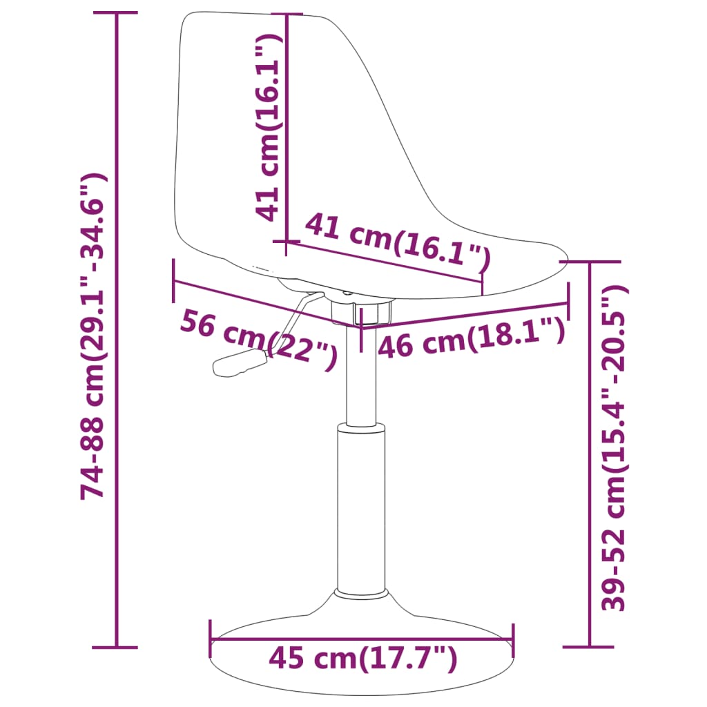 vidaXL Cadeiras de jantar giratórias 4 pcs PP cinzento