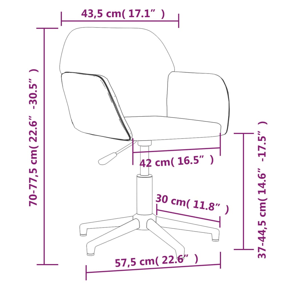 vidaXL Cadeiras de jantar giratórias 2 pcs tecido preto