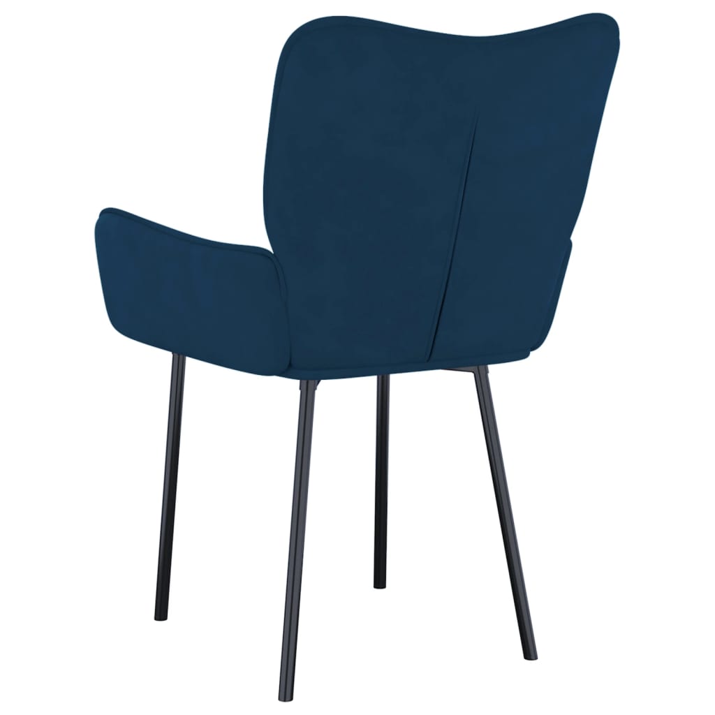 vidaXL Cadeiras de jantar 2 pcs veludo azul