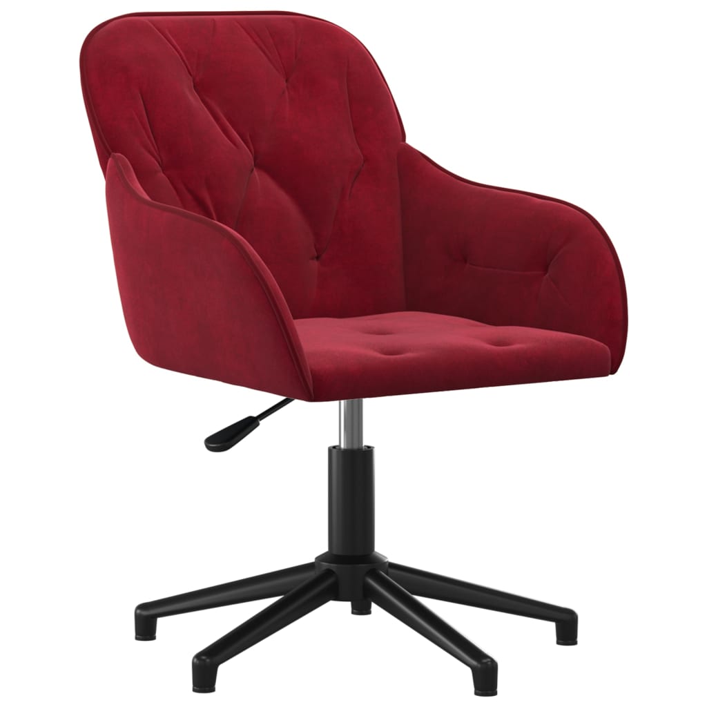 vidaXL Cadeiras de jantar giratórias 2 pcs veludo vermelho tinto