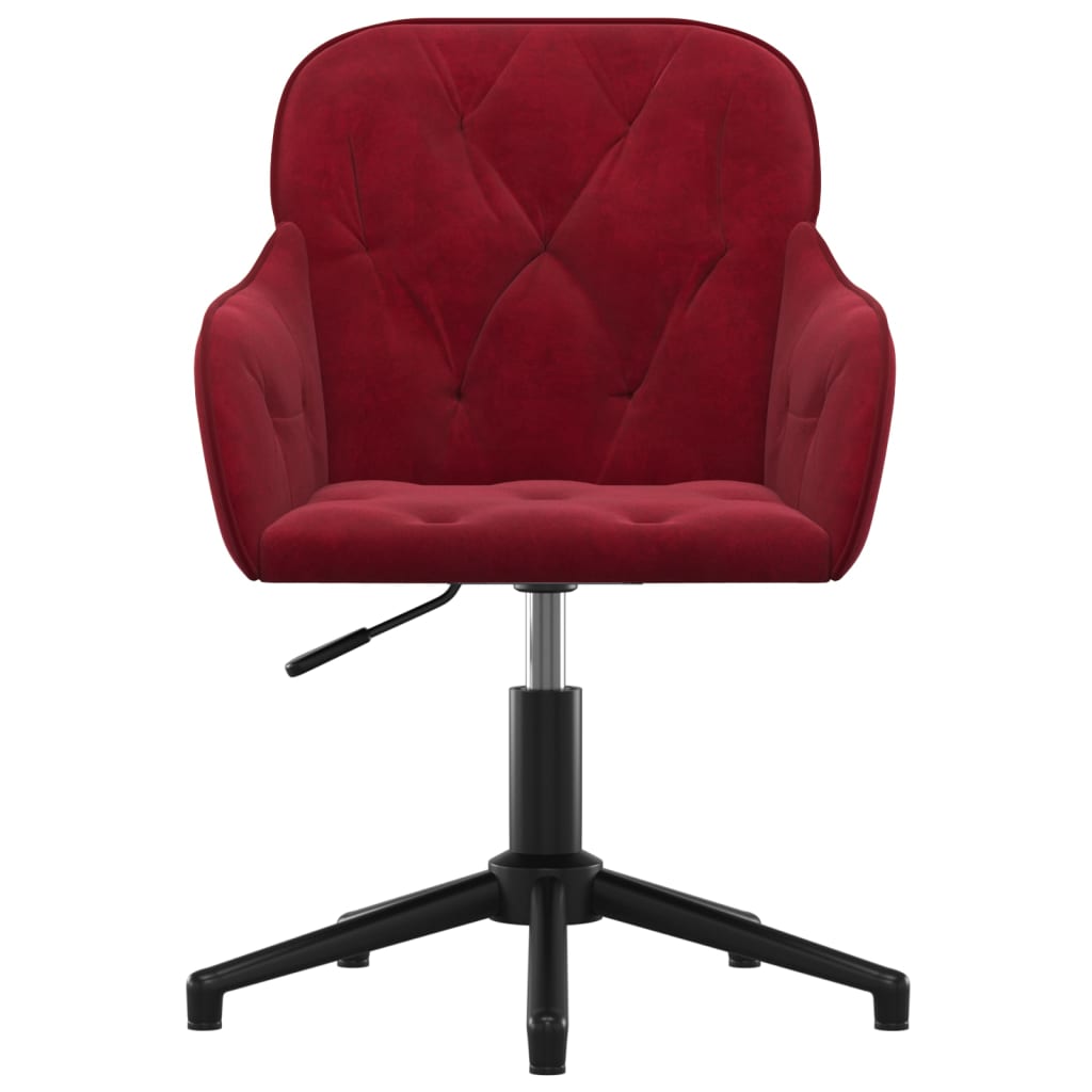 vidaXL Cadeiras de jantar giratórias 2 pcs veludo vermelho tinto