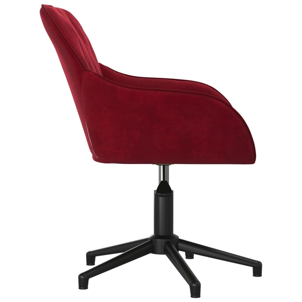 vidaXL Cadeiras de jantar giratórias 2 pcs veludo vermelho tinto