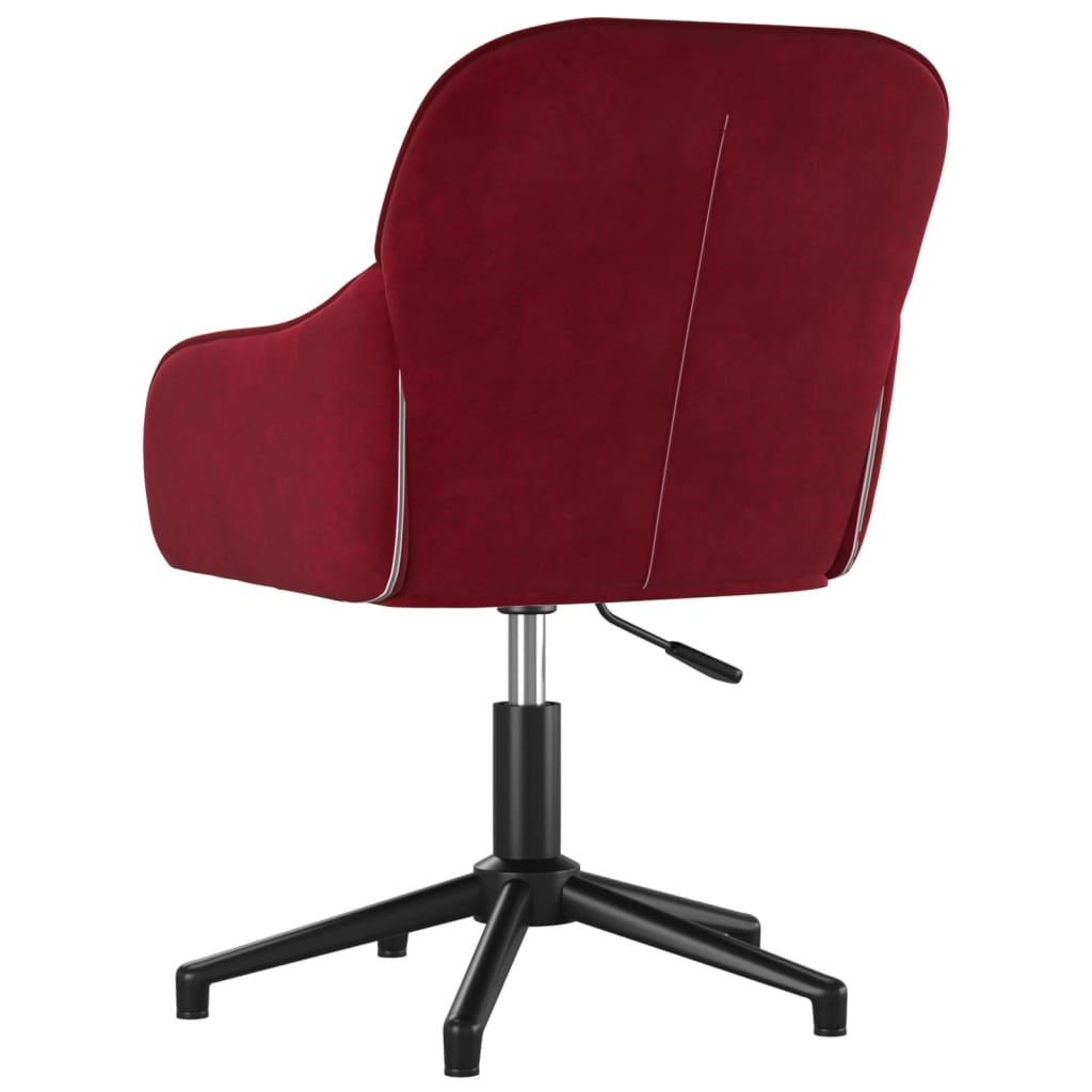 vidaXL Cadeiras de jantar giratórias 2 pcs veludo vermelho tinto