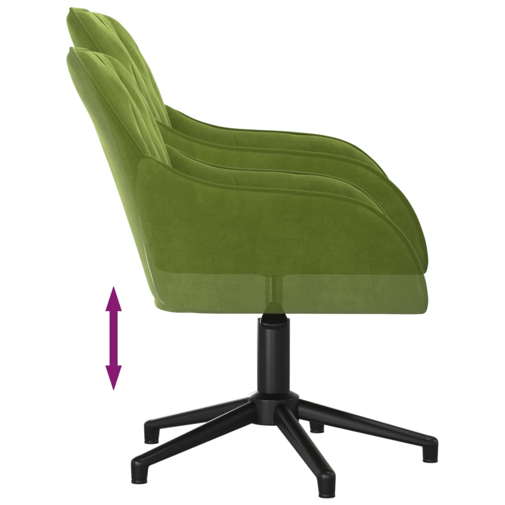 vidaXL Cadeiras de jantar giratórias 2 pcs veludo verde-claro