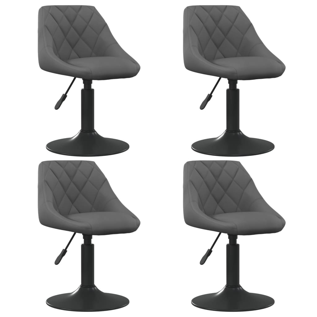 vidaXL Cadeiras de jantar giratórias 4 pcs veludo cinzento-escuro