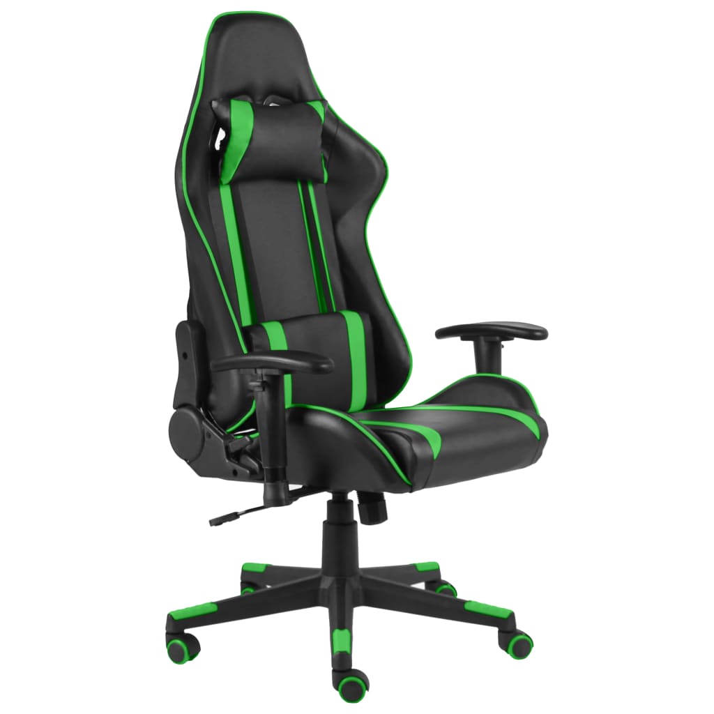 vidaXL Cadeira de gaming giratória PVC verde