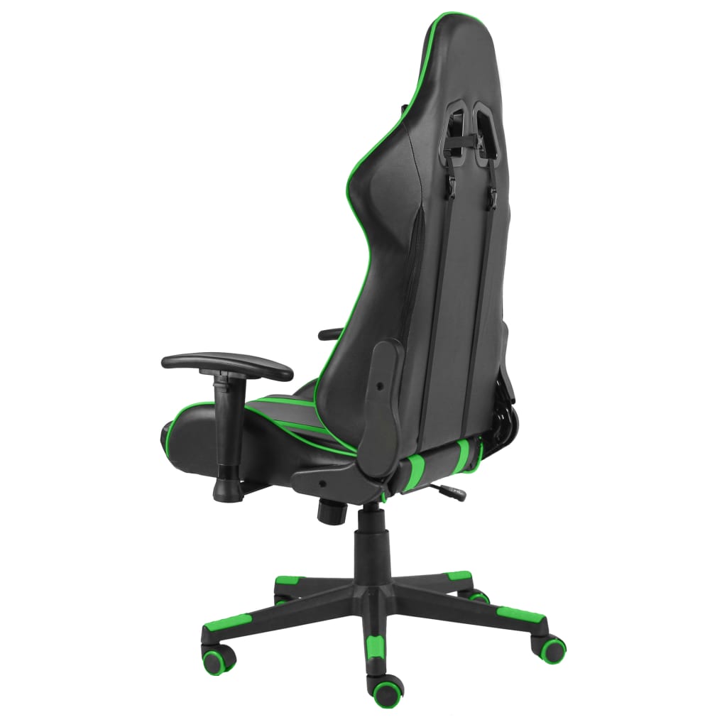 vidaXL Cadeira de gaming giratória PVC verde