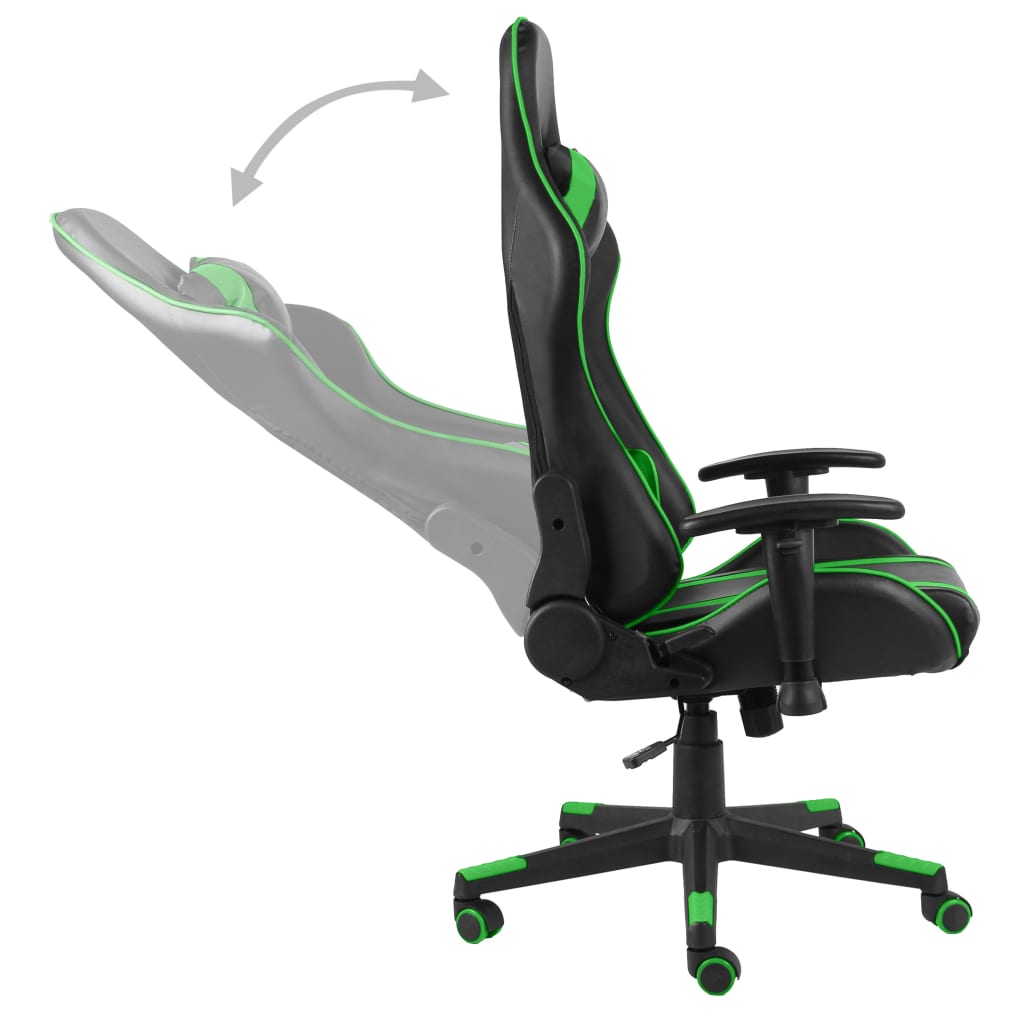 vidaXL Cadeira de gaming giratória PVC verde