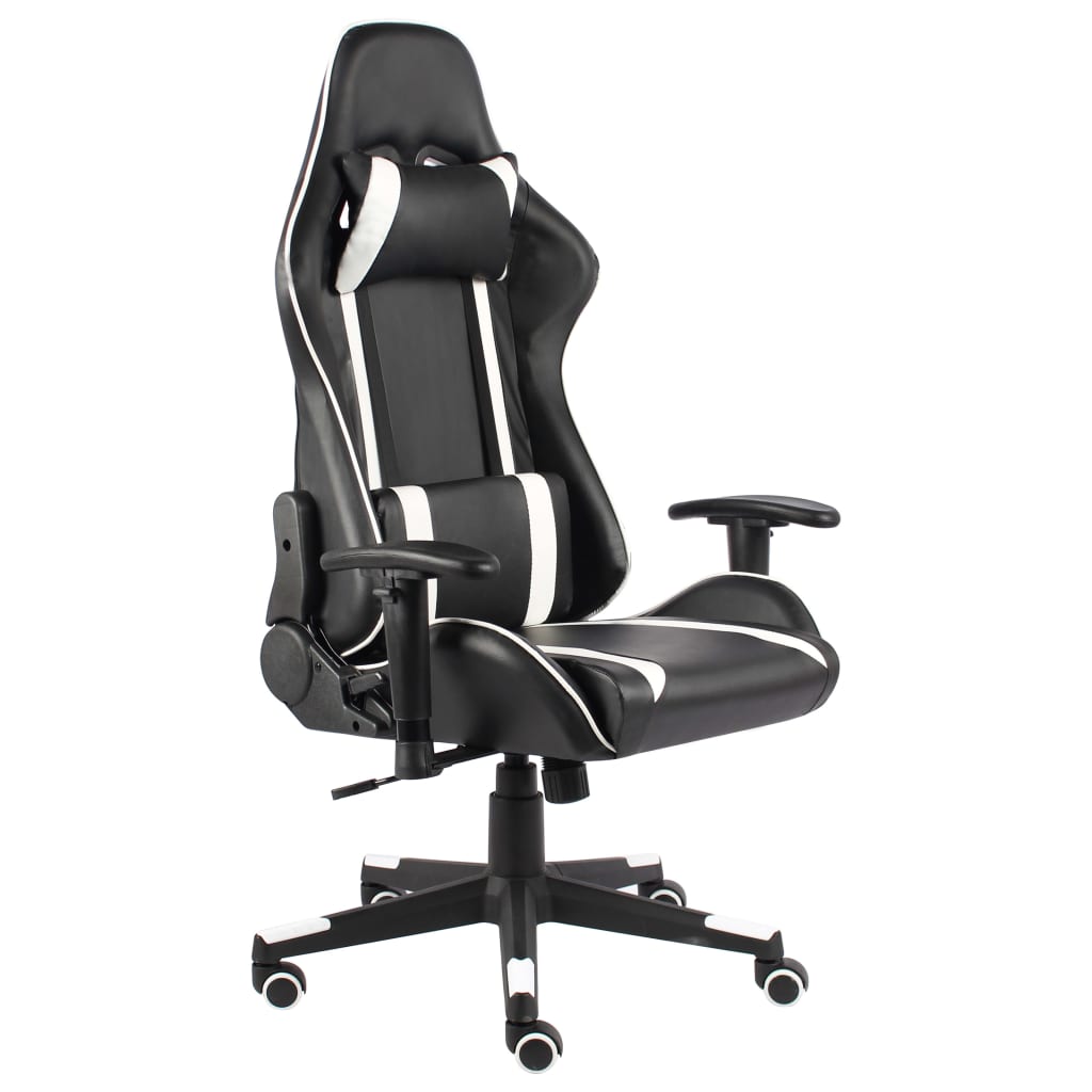 vidaXL Cadeira de gaming giratória PVC branco