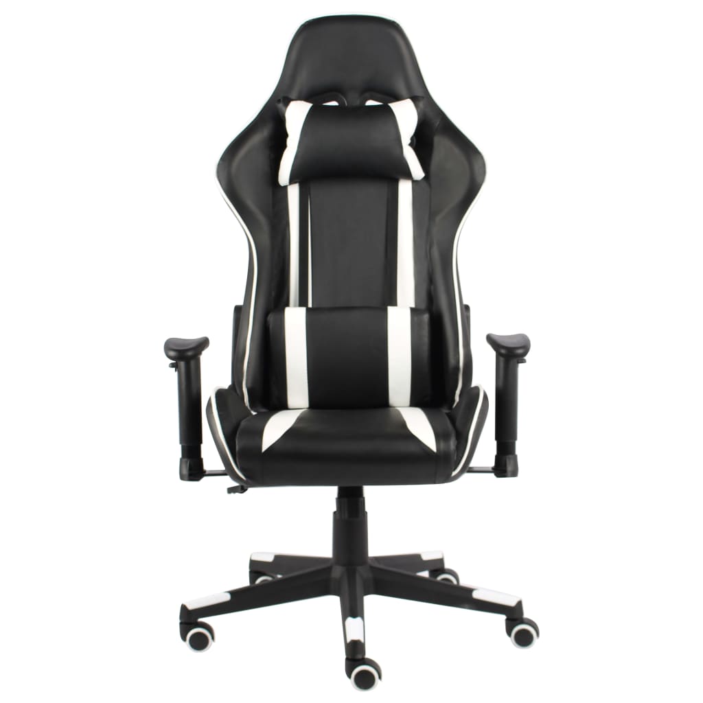 vidaXL Cadeira de gaming giratória PVC branco