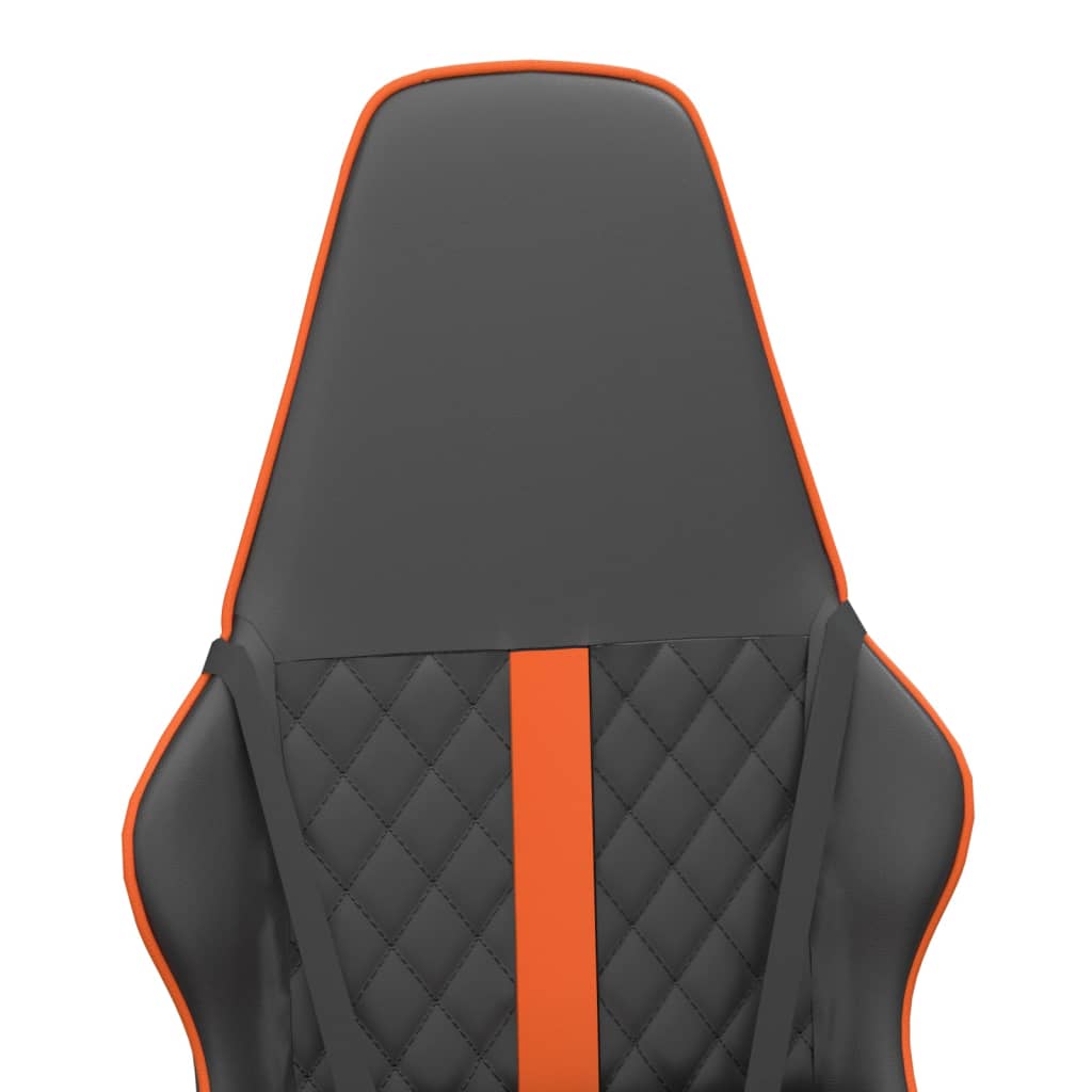 vidaXL Cadeira gaming couro artificial preto e laranja