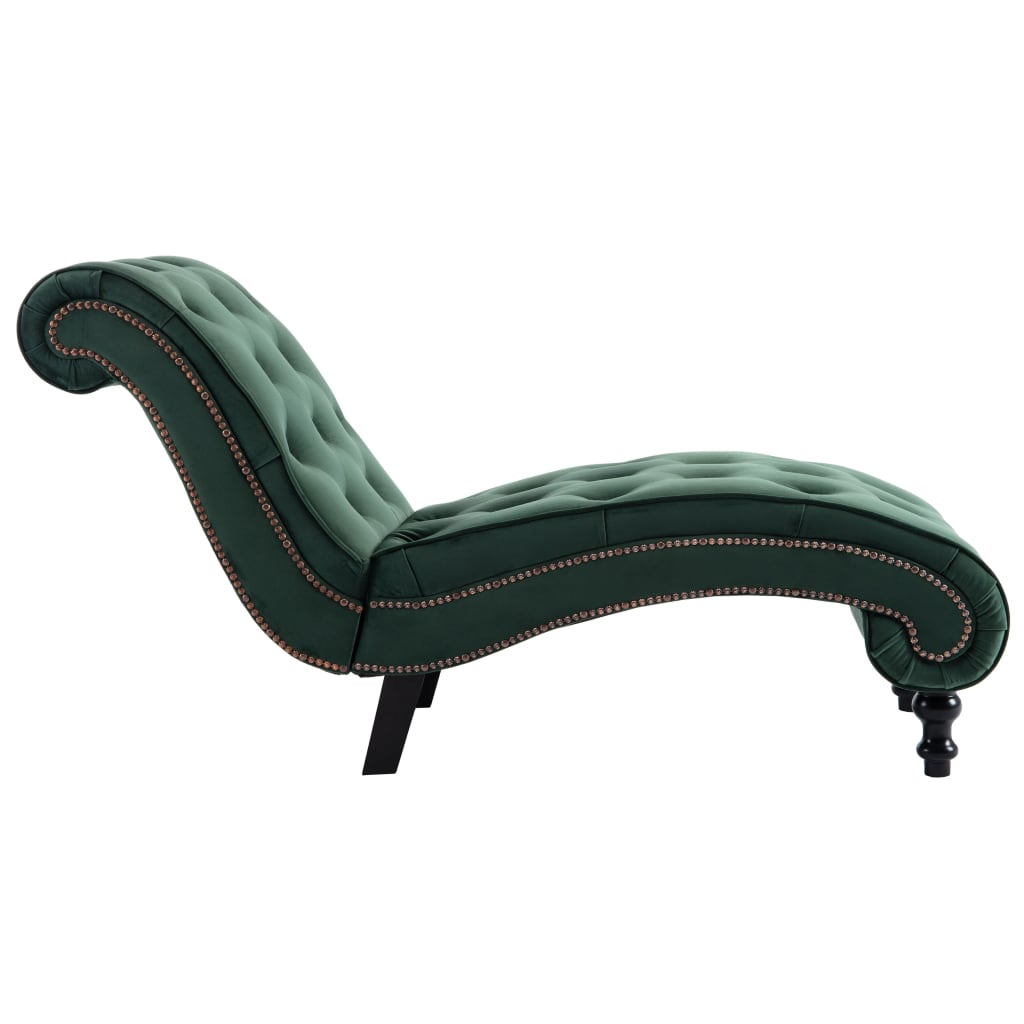 vidaXL Chaise longue em veludo verde