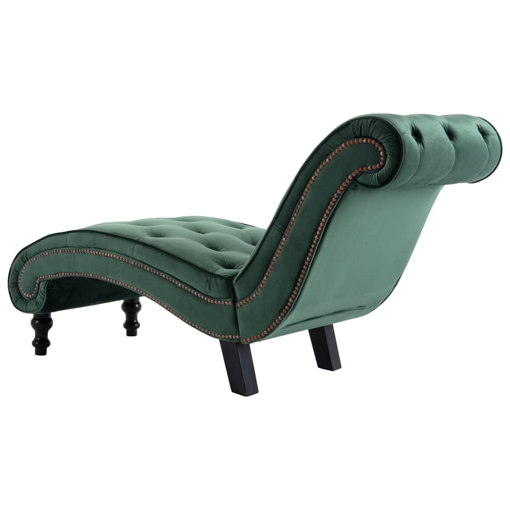 vidaXL Chaise longue em veludo verde