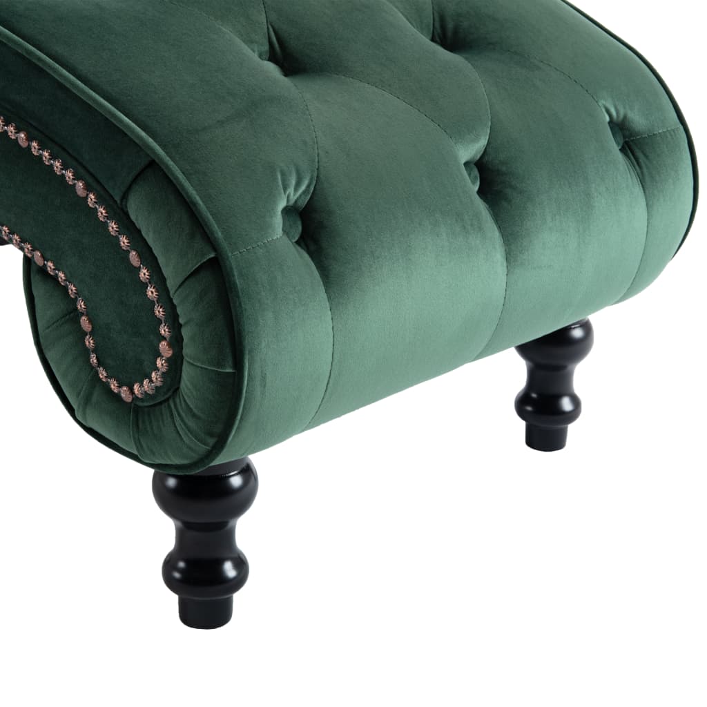 vidaXL Chaise longue em veludo verde