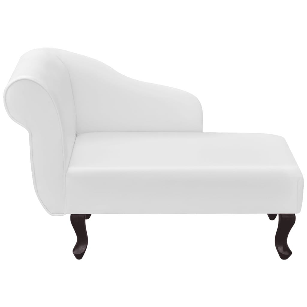 vidaXL Chaise longue couro artificial branco