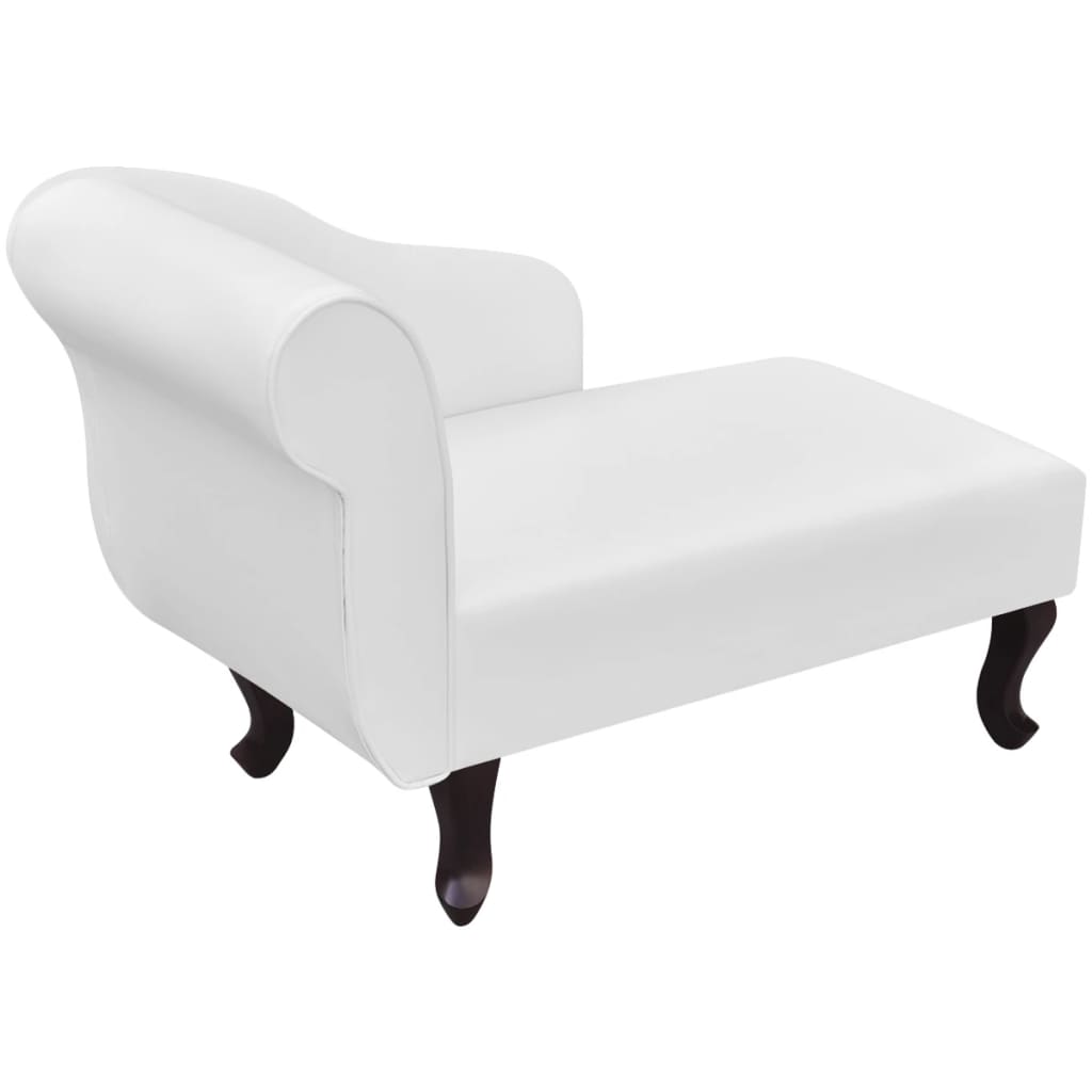 vidaXL Chaise longue couro artificial branco