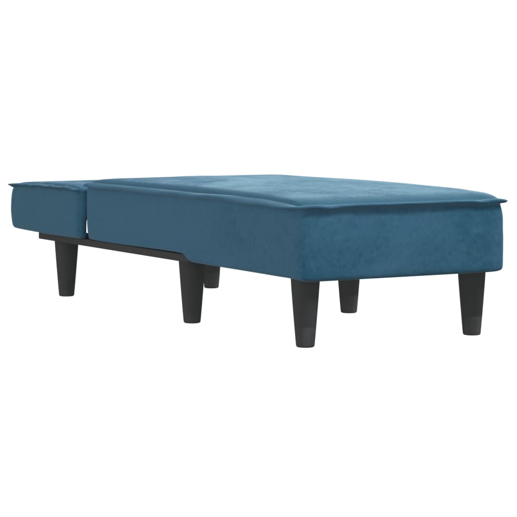 vidaXL Chaise longue veludo azul