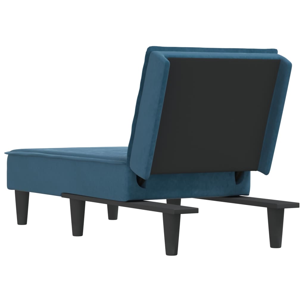 vidaXL Chaise longue veludo azul