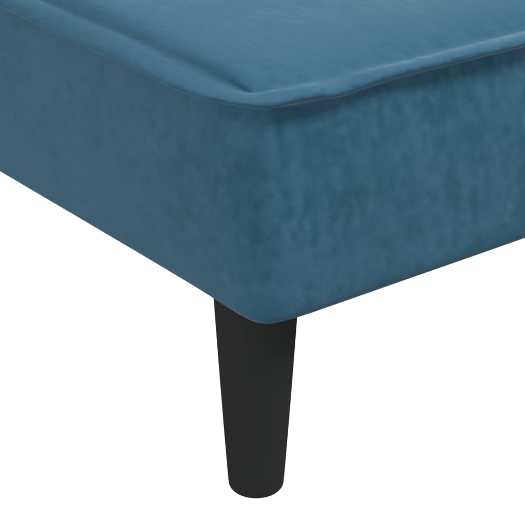 vidaXL Chaise longue veludo azul