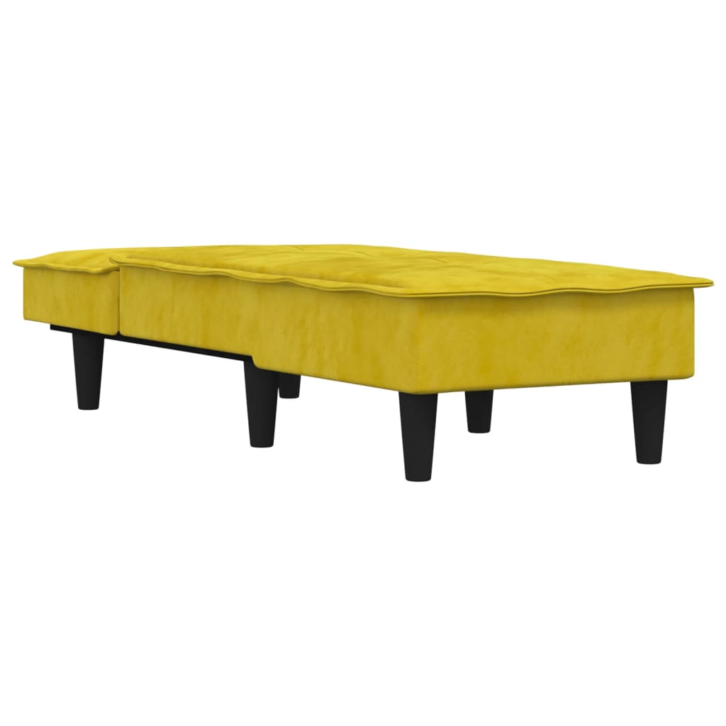 vidaXL Chaise longue veludo amarelo