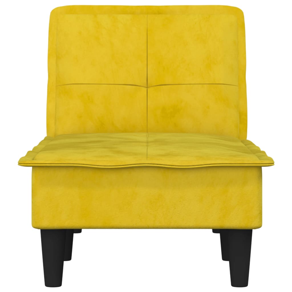 vidaXL Chaise longue veludo amarelo