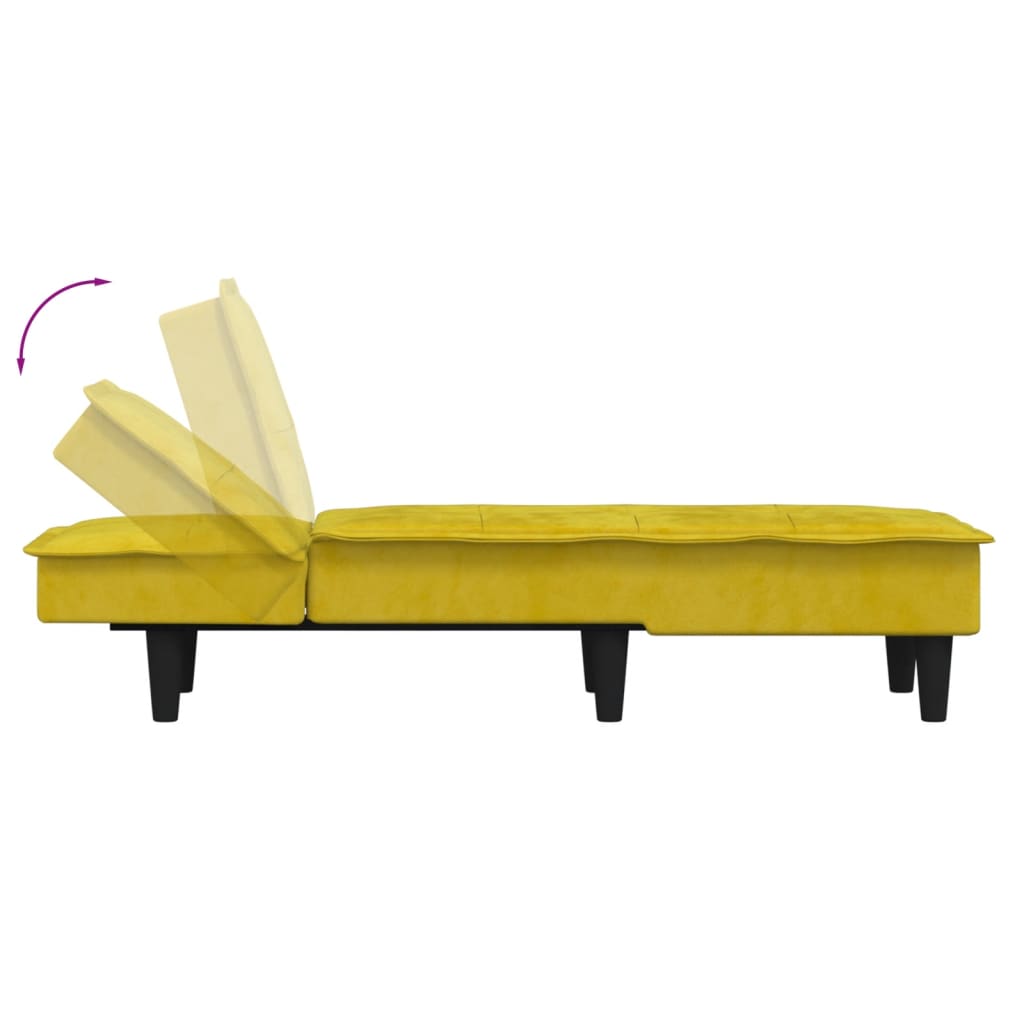 vidaXL Chaise longue veludo amarelo