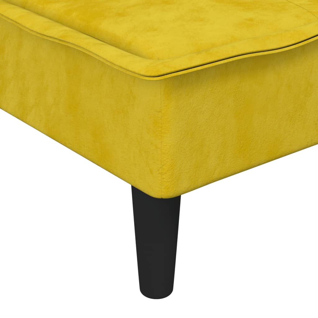 vidaXL Chaise longue veludo amarelo