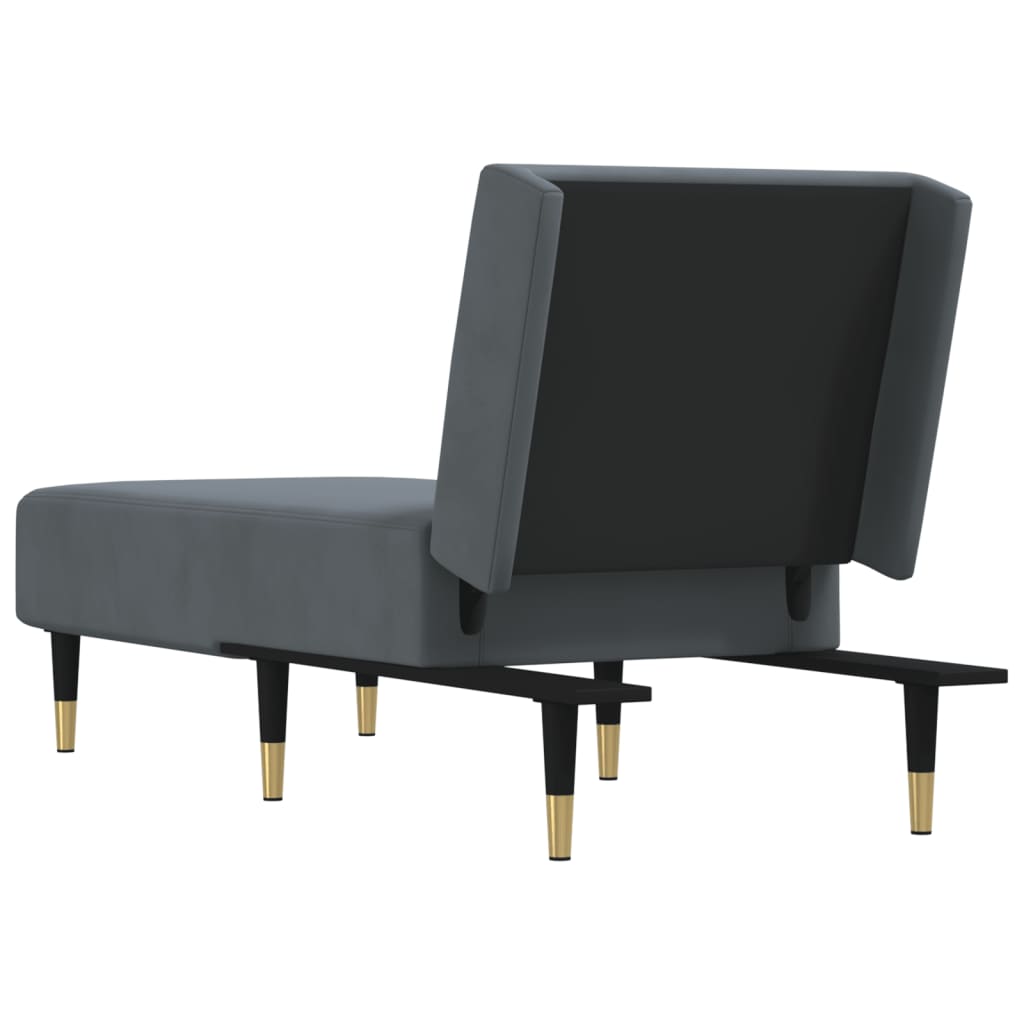 vidaXL Chaise longue veludo cinzento-escuro