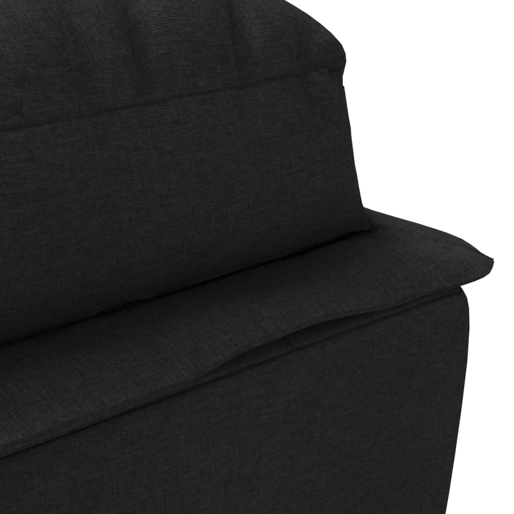 vidaXL Chaise lounge com almofadões tecido preto