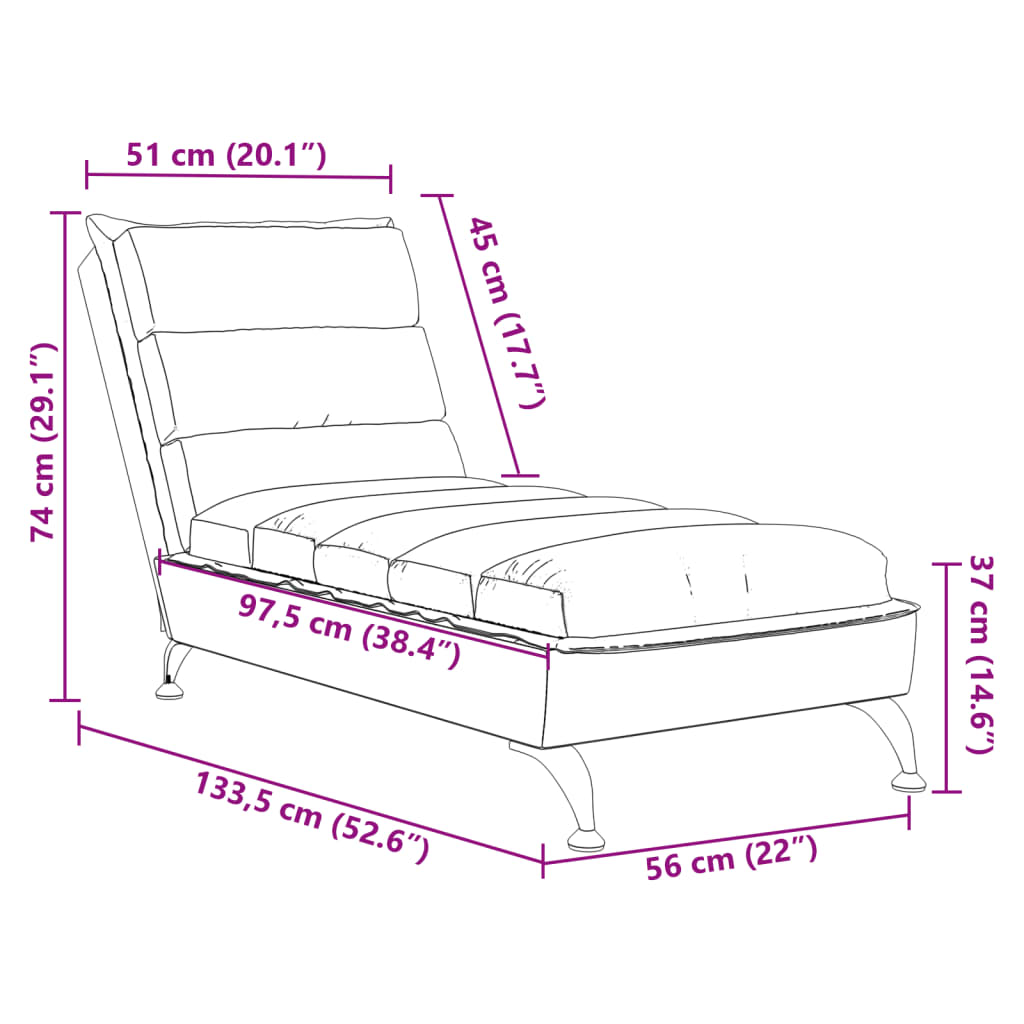 vidaXL Chaise lounge com almofadões tecido preto