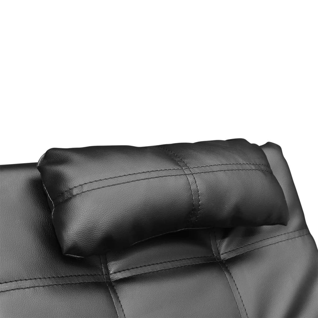 vidaXL Chaise longue com almofada couro artificial preto