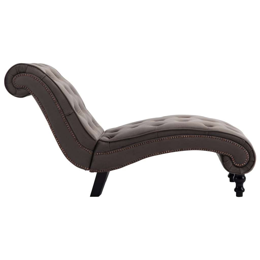 vidaXL Chaise longue em veludo cinzento