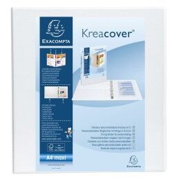 Exacompta|Pasta com argolas Exacompta Kreacover Branco A4+ Personalizável (10 Unidades)