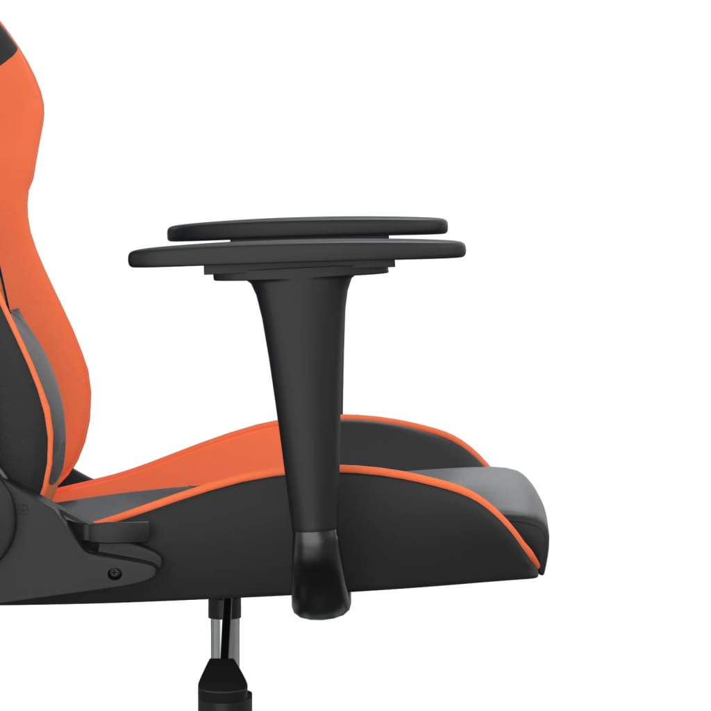 vidaXL Cadeira gaming massagens couro artificial preto e laranja