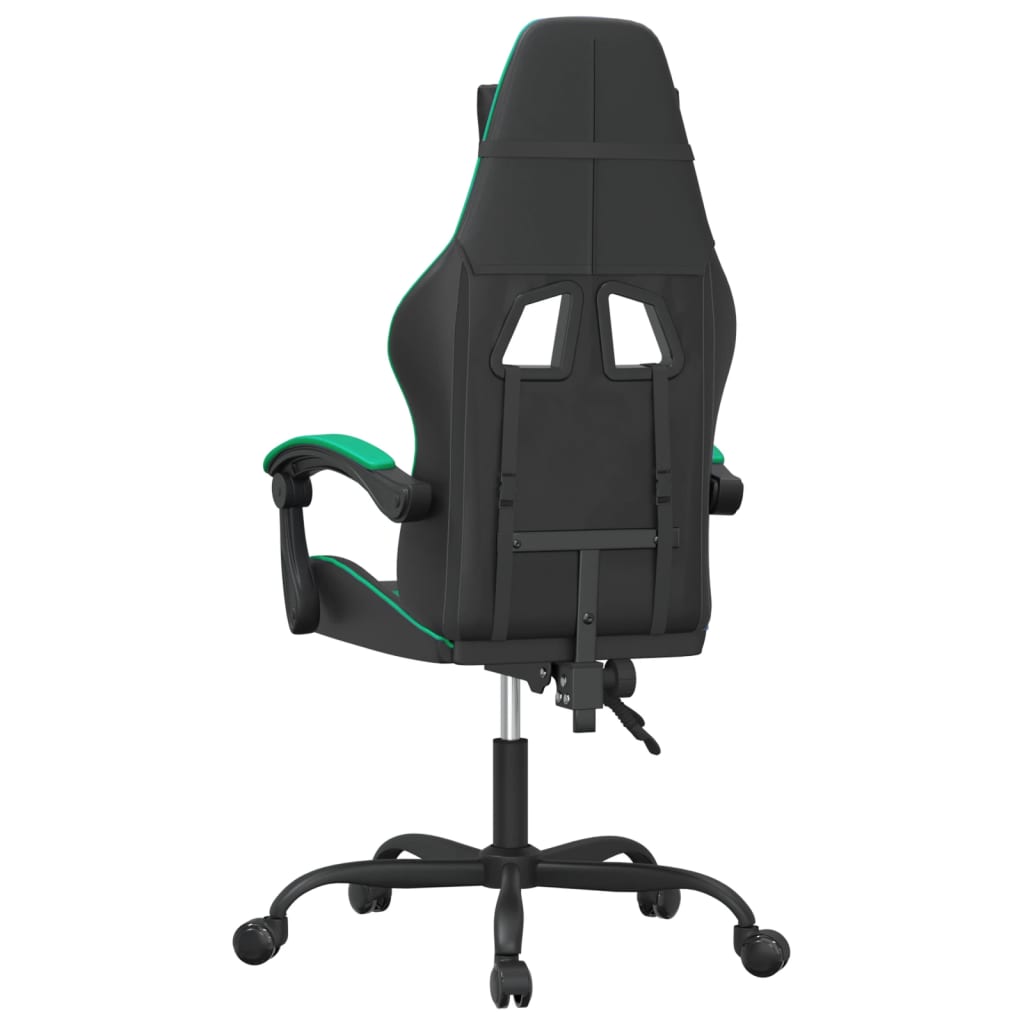 vidaXL Cadeira gaming couro artificial preto e verde