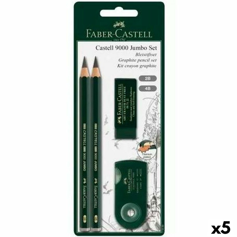 Conjunto de Lápis Faber-Castell Preto (5 Unidades)