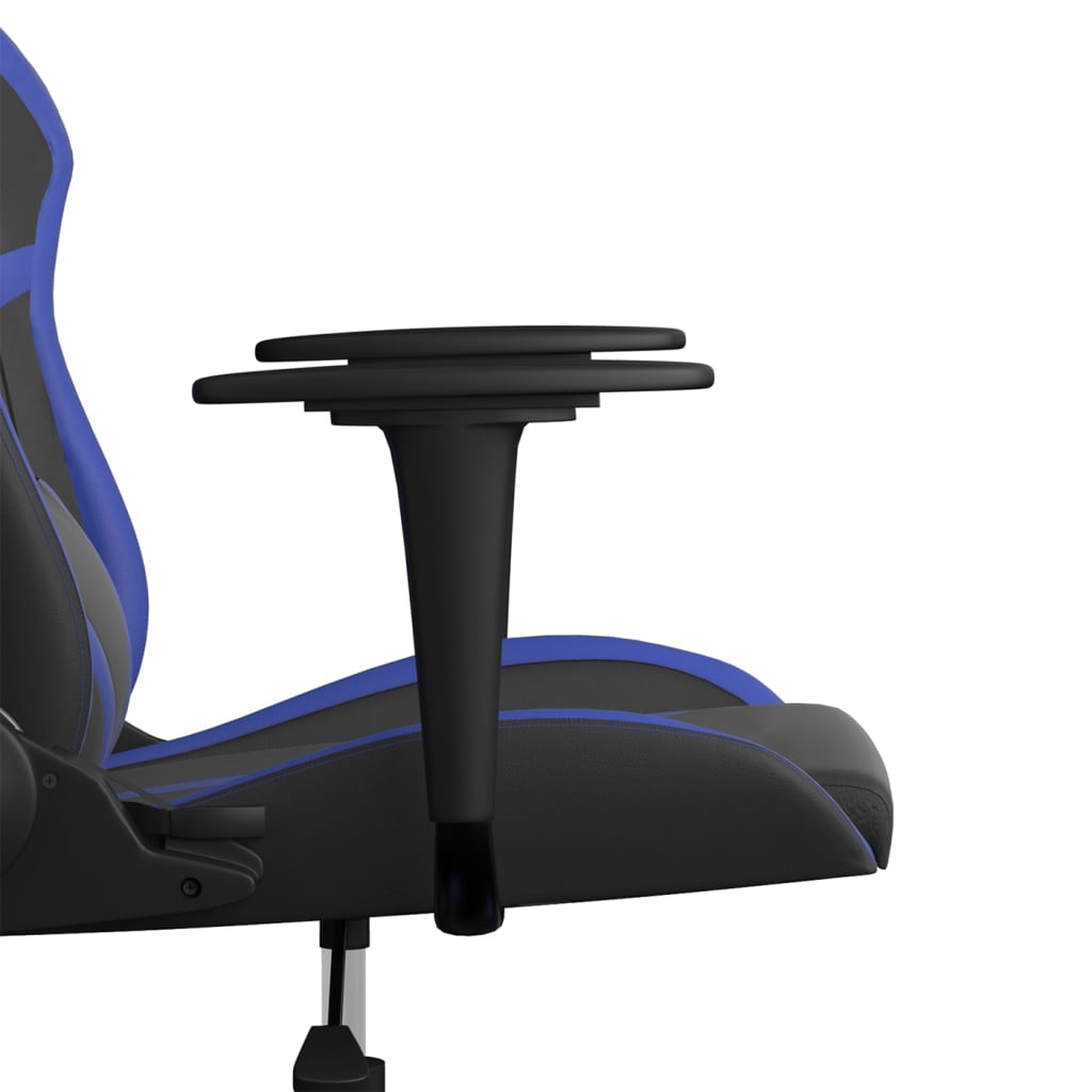 vidaXL Cadeira de gaming couro artificial preto e azul