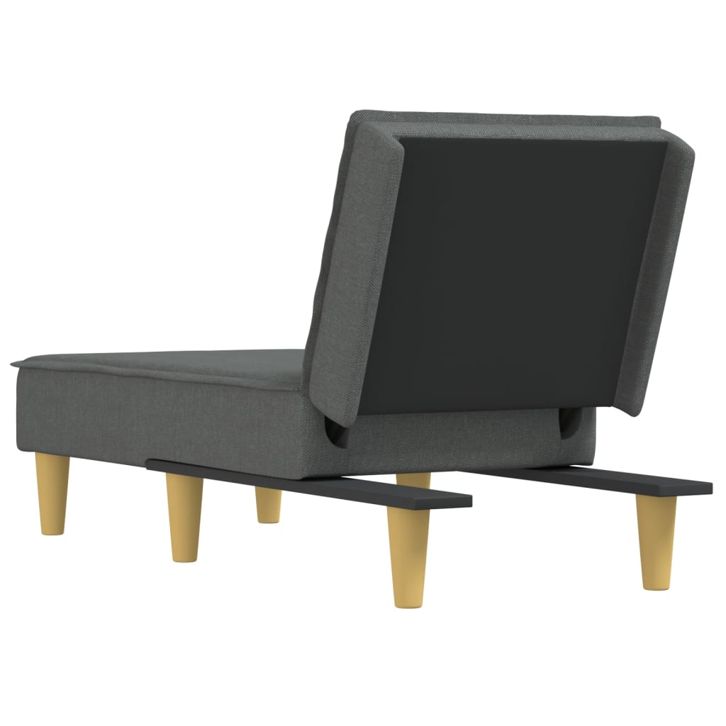 vidaXL Chaise longue tecido cinzento-escuro