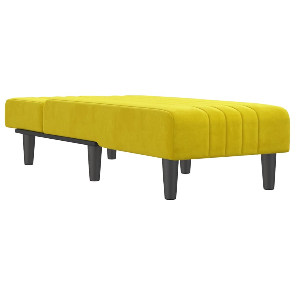 vidaXL Chaise longue veludo amarelo