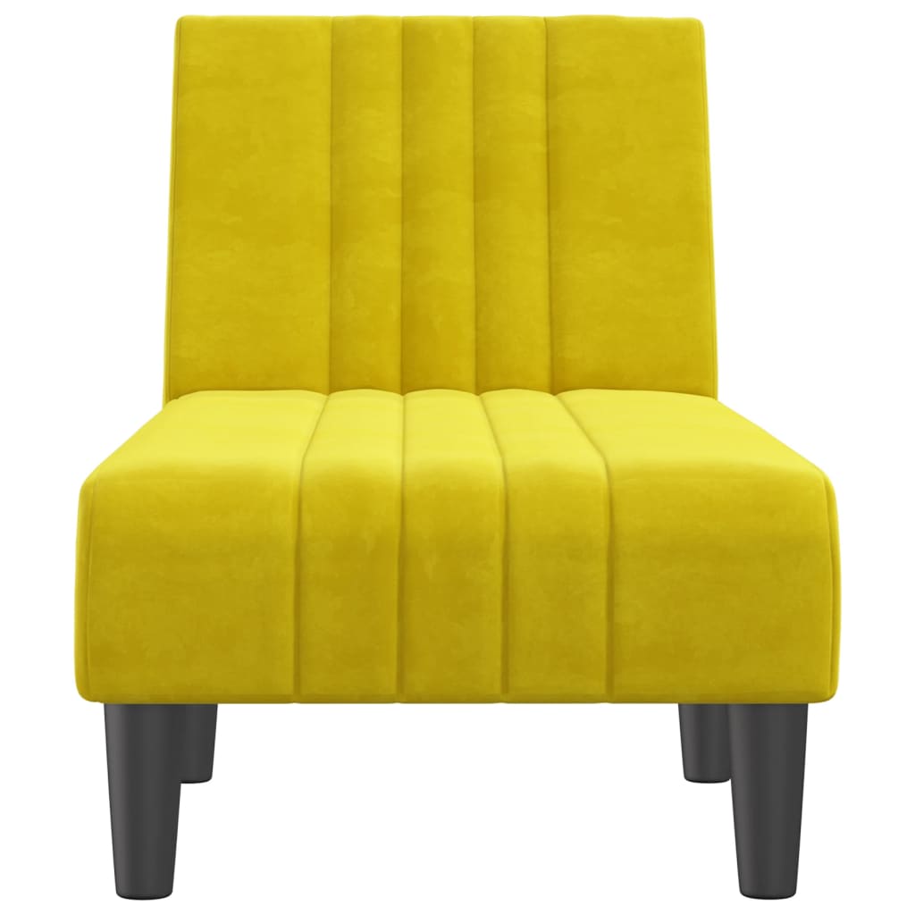 vidaXL Chaise longue veludo amarelo