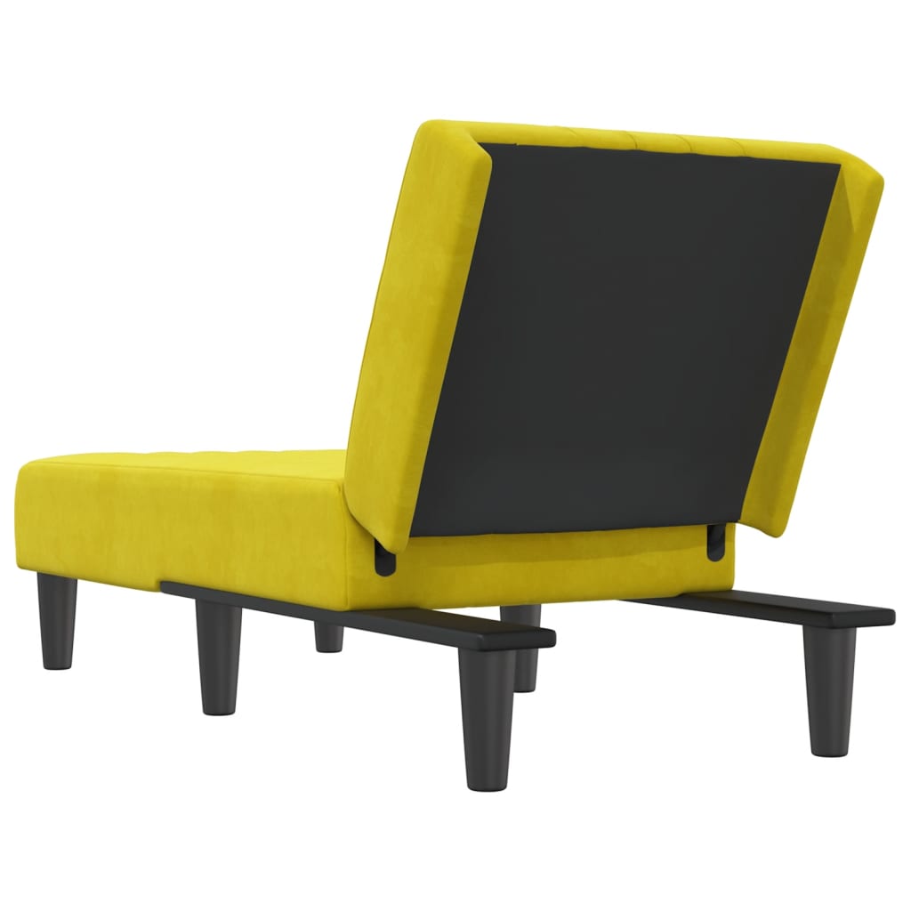 vidaXL Chaise longue veludo amarelo