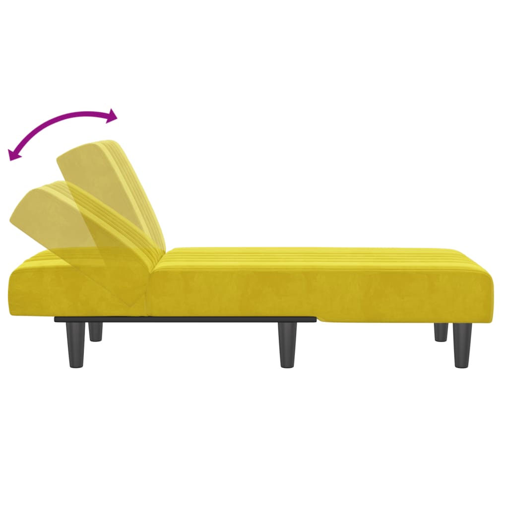 vidaXL Chaise longue veludo amarelo