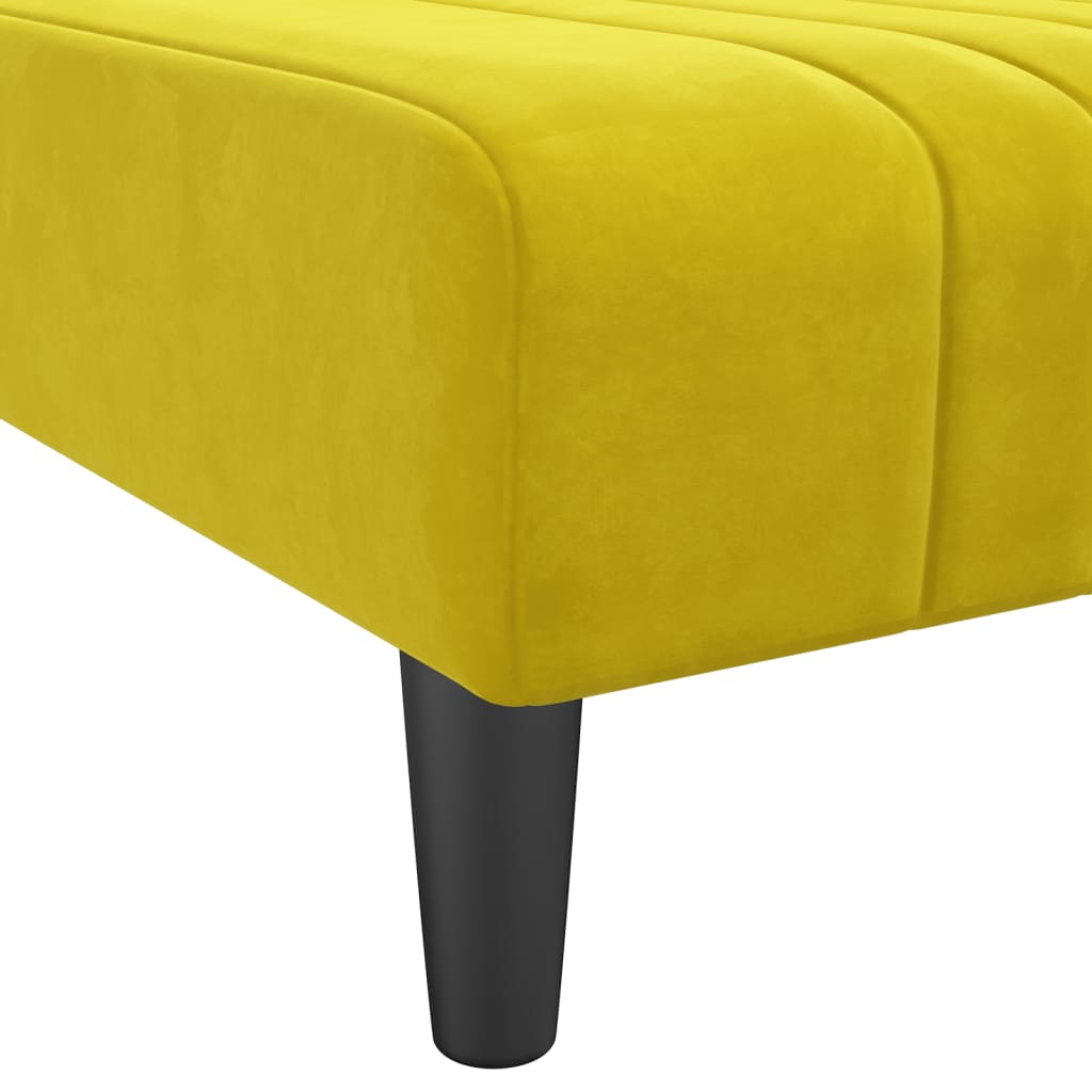 vidaXL Chaise longue veludo amarelo