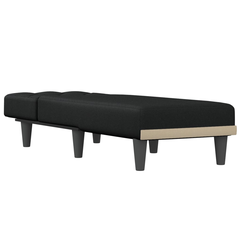 vidaXL Chaise longue tecido preto