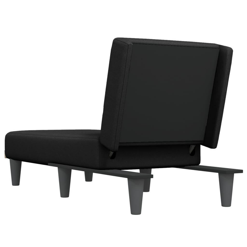 vidaXL Chaise longue tecido preto