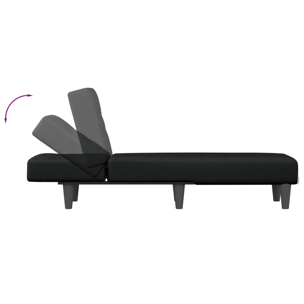 vidaXL Chaise longue tecido preto