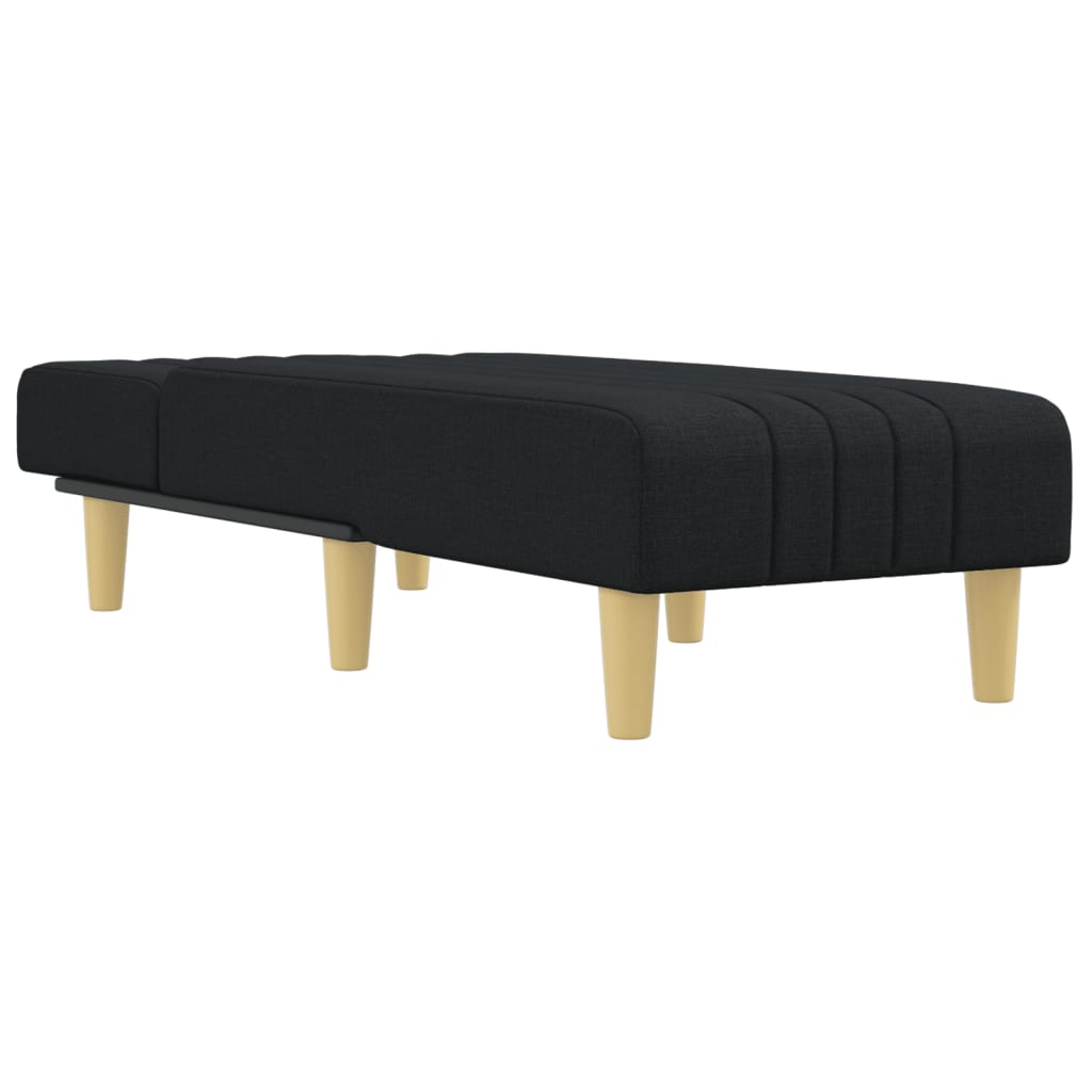 vidaXL Chaise longue tecido preto