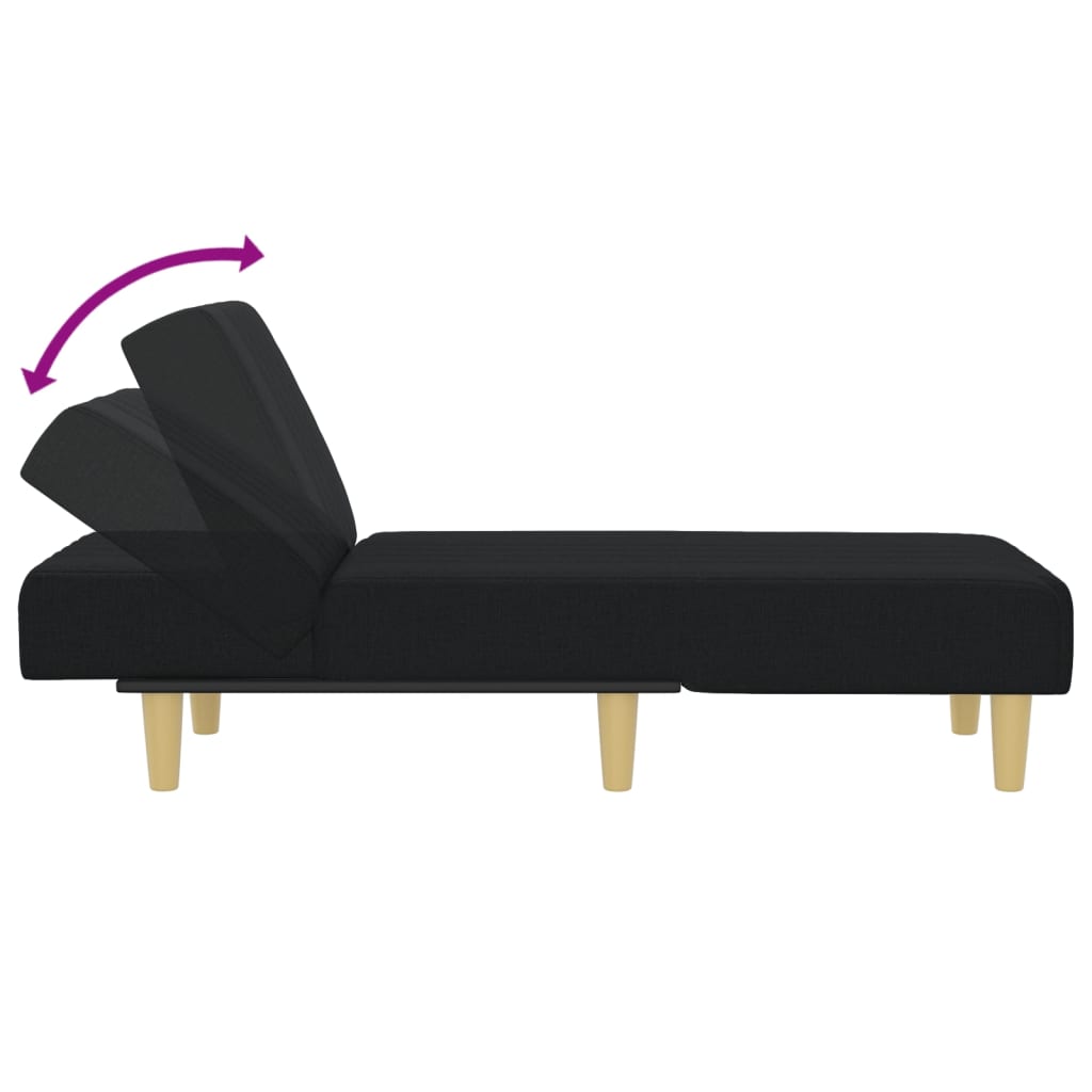 vidaXL Chaise longue tecido preto