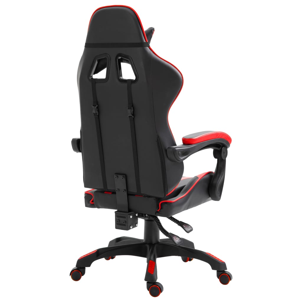 vidaXL Cadeira de gaming couro artificial vermelho