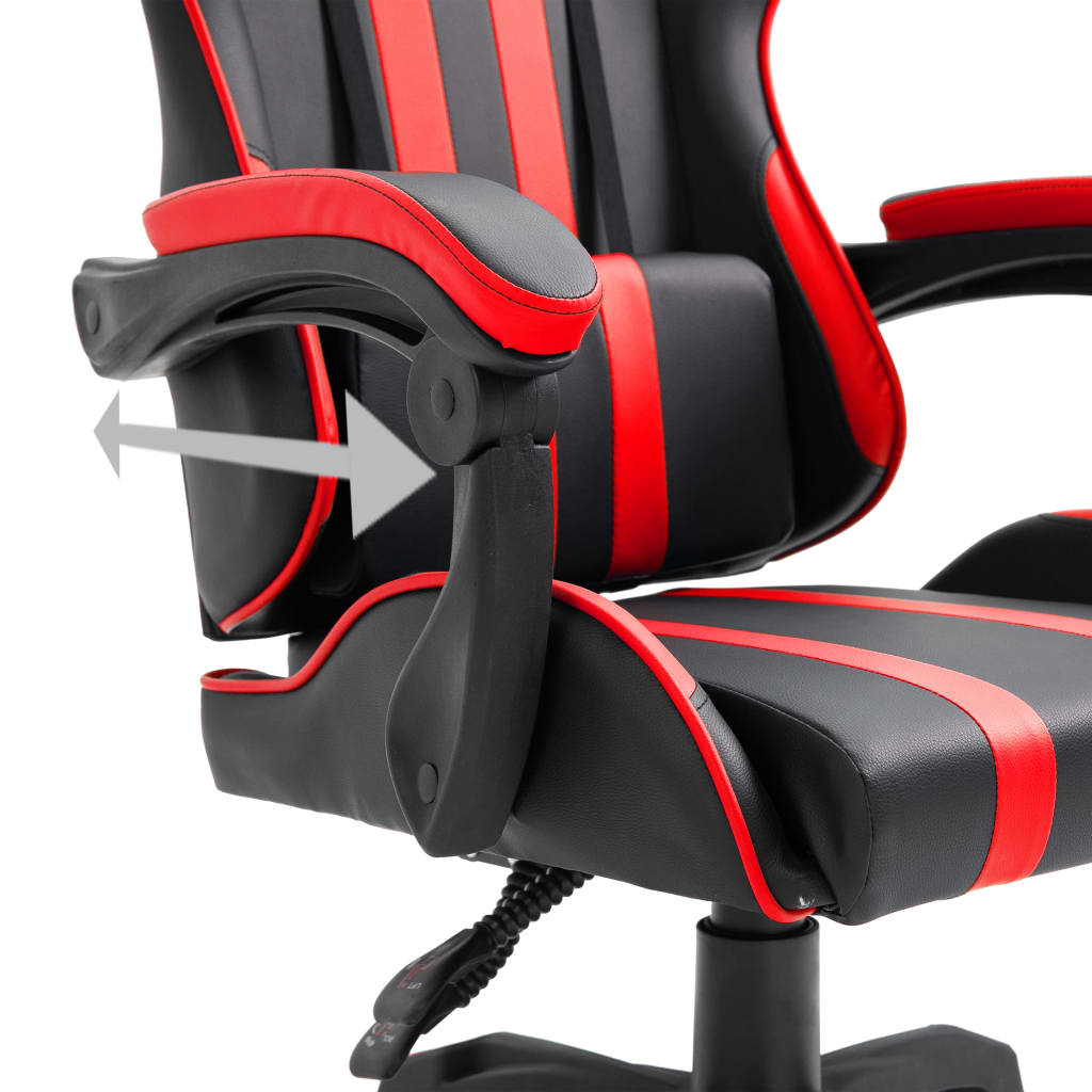 vidaXL Cadeira de gaming couro artificial vermelho